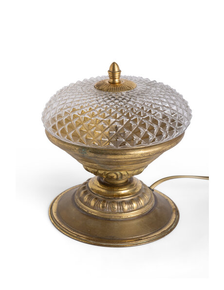 Oude tafellamp, bruin messing