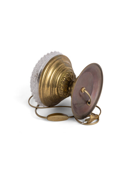 Old table lamp, brown brass