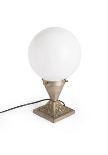 Art Deco Table Lamp with White Glass Ball