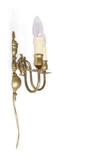 Landelijke Wandlamp, Bolkroon Stijl, Twee Elektrische Kaarsen