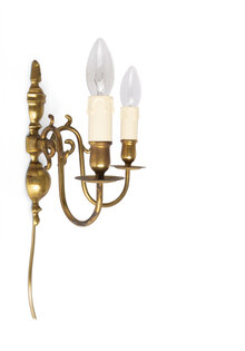 Bolkroon Wandlamp, Klassiek, Twee Armen