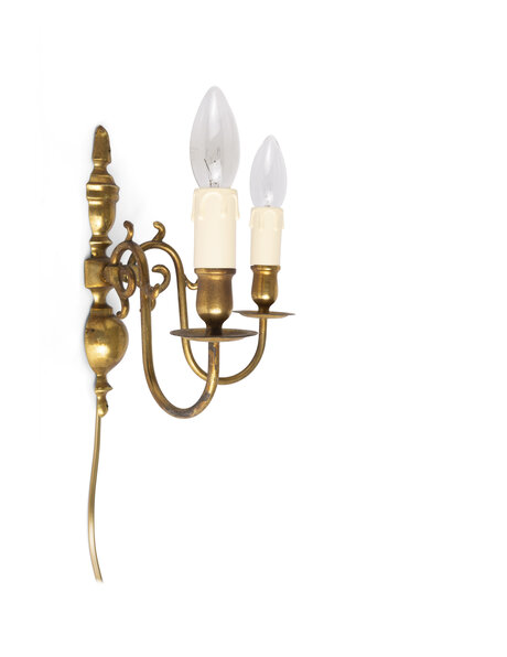 Classic wall lamp, yellow brass