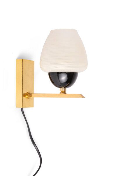 Vintage Wandlamp, Lampionnetje op Steel, Jaren 50