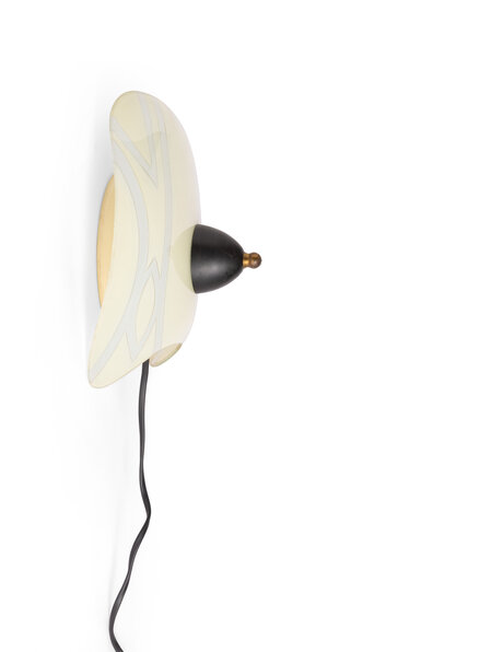 Vintage wall lamp, yellow glass bowl