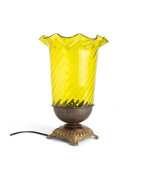 Green glass table lamp