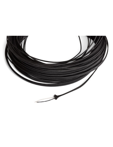 Heel dun zwart kleurig elektriciteitssnoer, stof omhuld