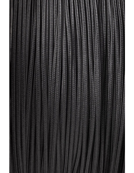 Heel dun zwart kleurig elektriciteitssnoer, stof omhuld