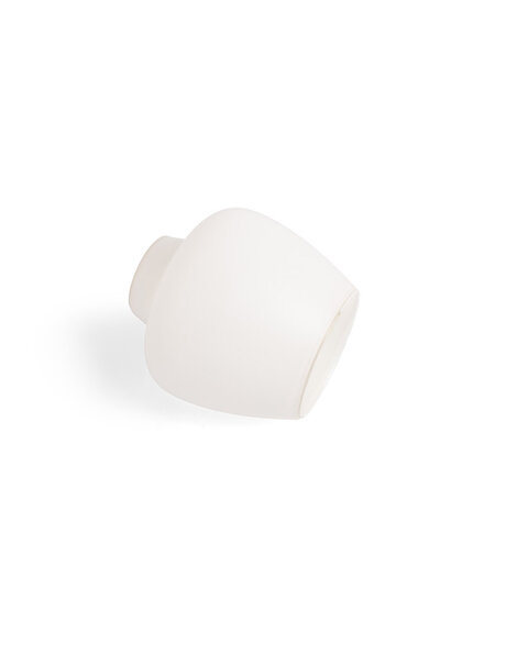 Vintage lampshade, white glass, belly-shaped