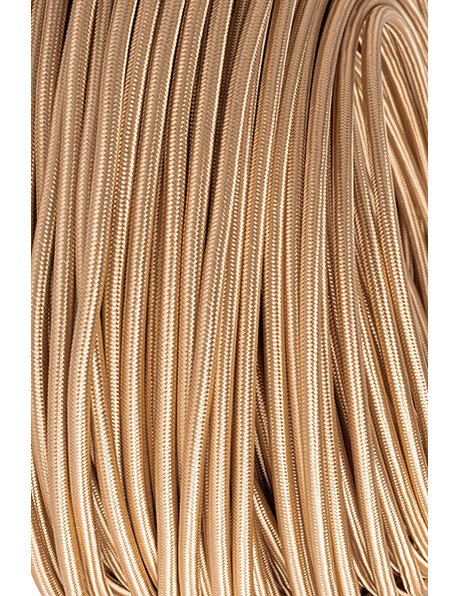 Cloth covered electrical wire, gold coloured