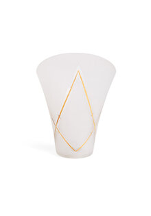 Glazen Lampenkap, Mat en Helder met Goud, Jaren 50