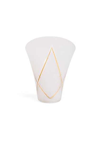 Glass Lampshade, Matte and Clear with Gold, 1950s