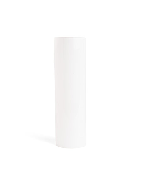 White glass cylinder, 17 cm