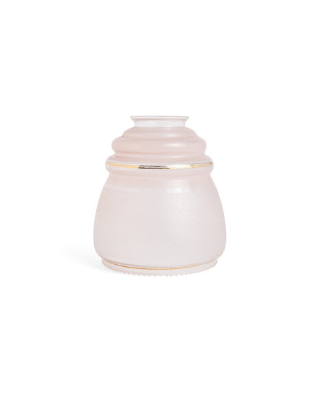 Light pink glass lampshade, gold-colored trim