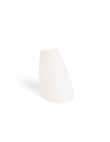 Slanted glass lampshade, matt white