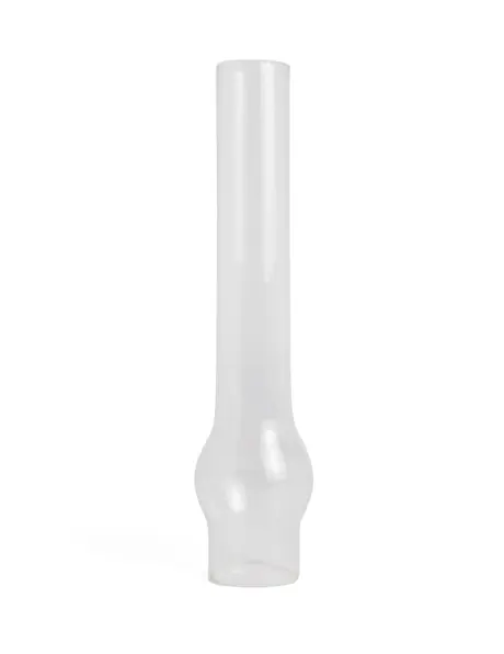 Oil lamp glass, with belly, clear glass