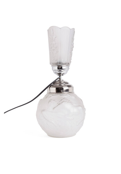 Glazen Tafellamp met Paarden, Art Deco, jaren 30