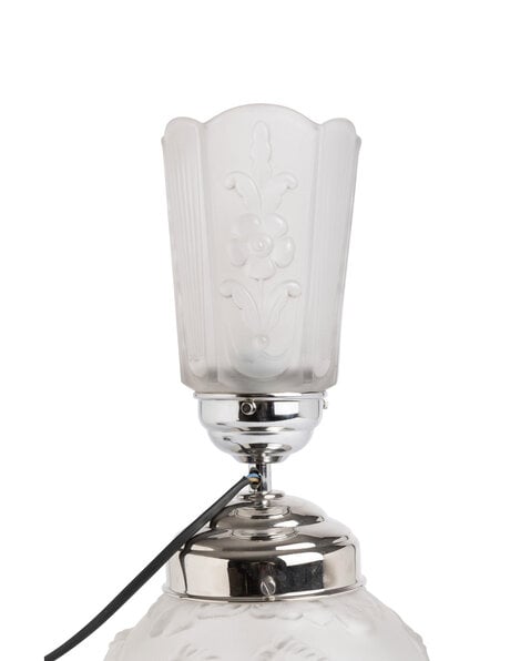 Art Deco table lamp, frosted glass with horses