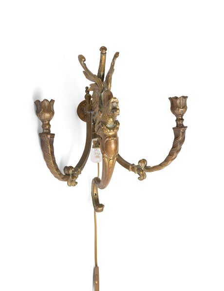 Messing wandlamp met draak