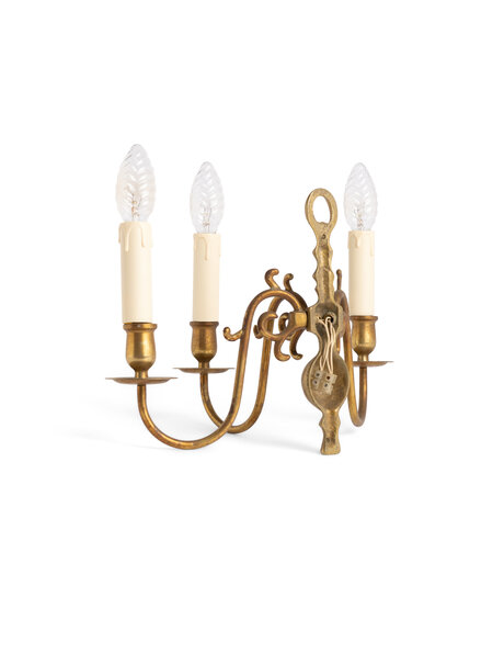 Rural wall lamp, brass wall crown