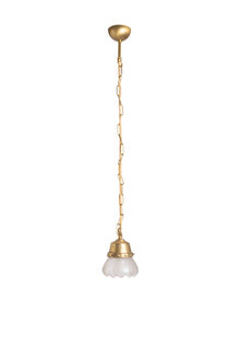 Kleine Matglazen Hanglamp aan Ketting, Jaren 30