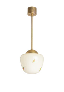 Licht Geel Glazen Pendel Hanglamp, Jaren 50