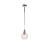 Old pendant lamp, pink glass shade on silver rod