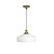 Jaren 50 hanglamp, wit glas aan zwart snoer