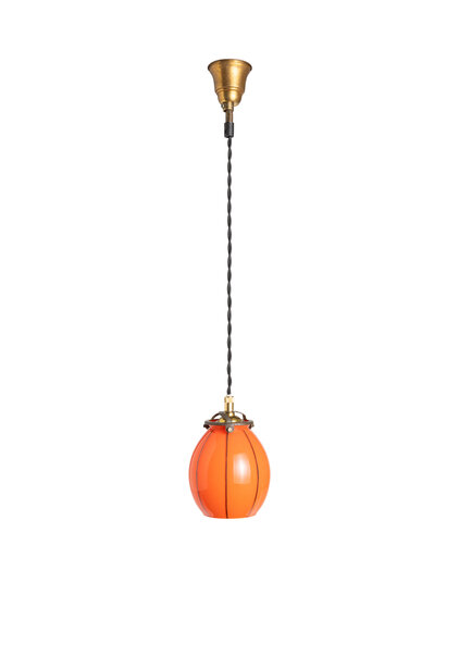 Small Orange Vintage Pendant Lamp, 1940s