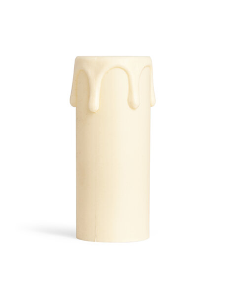 E14 Candle socket cover, cream, model with drops, hight: 7.0 cm (2.8 inch)