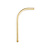 Korte stang, gebogen, goud kleurig messing