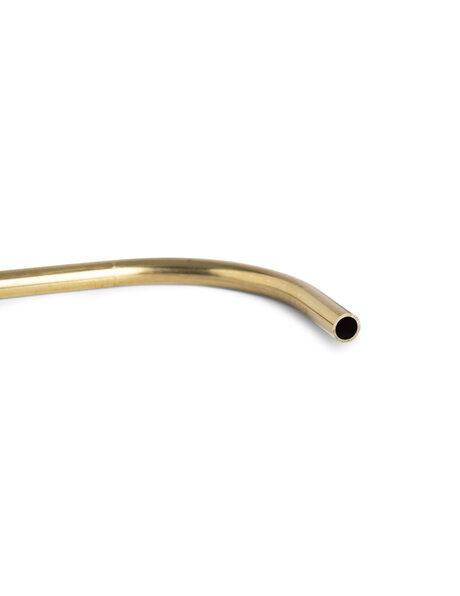 Short bar, curved, gold-coloured brass
