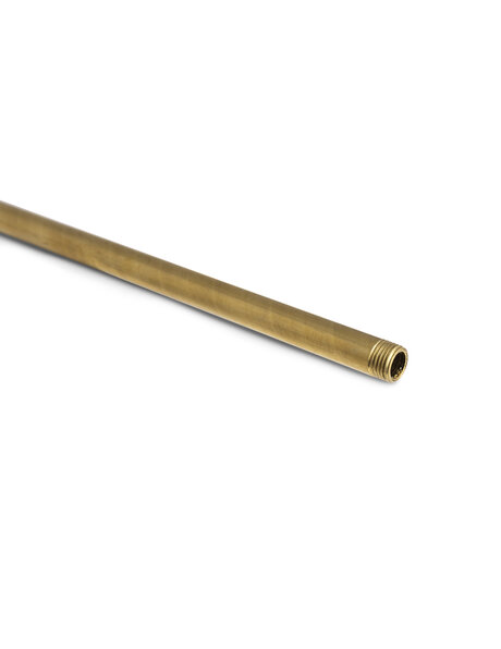 Rod, curved, double threaded, gold-colored brass
