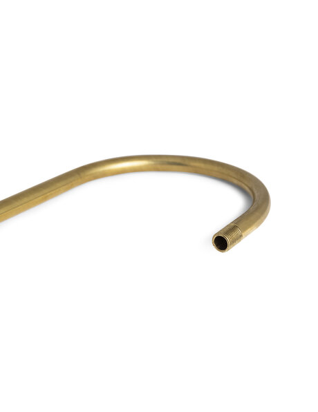 Rod, curved, double threaded, gold-colored brass