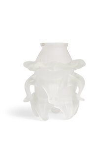 Frosted Glass Rose, Small Lampshade, 1940s