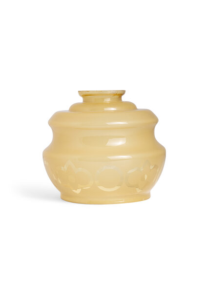 Oker-Bruin Glazen Lampenkapje, Vintage, Jaren 40