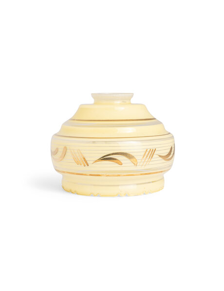 Yellow glass lampshade with decoration