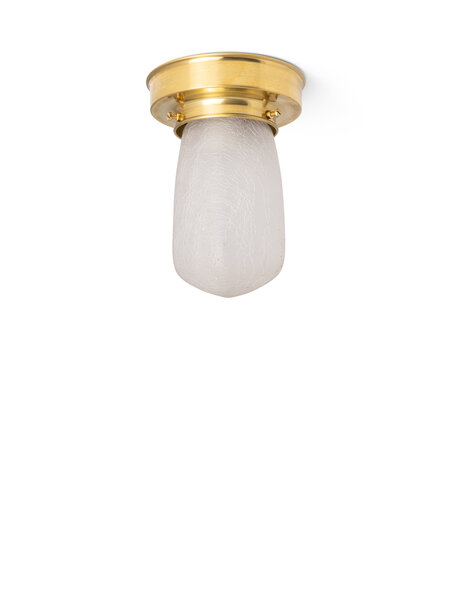 Oude plafondlamp, rechthoekig glas