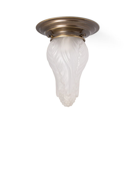 Classic ceiling lamp, frosted glass flower bud
