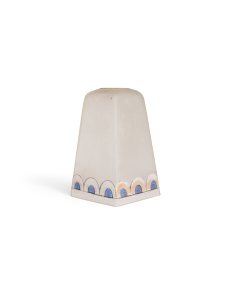 Antique glass lampshade, frosted glass, square