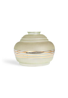 Retro Lampenkap, Groen Glas met Goud, Jaren 40
