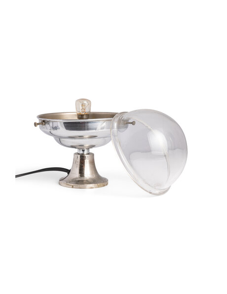 Nice small table lamp, chrome and clear glass
