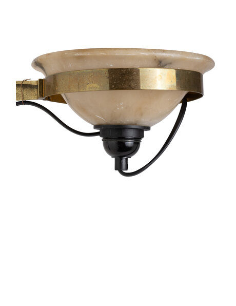 Alabaster wall lamp in brass frame