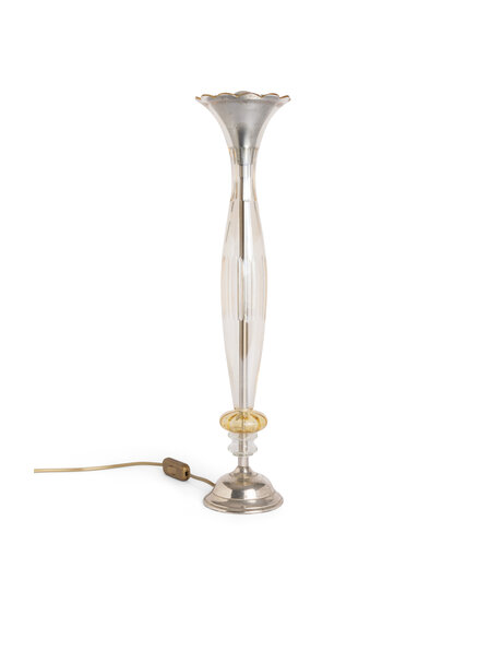 Old table lamp, glass trumpet