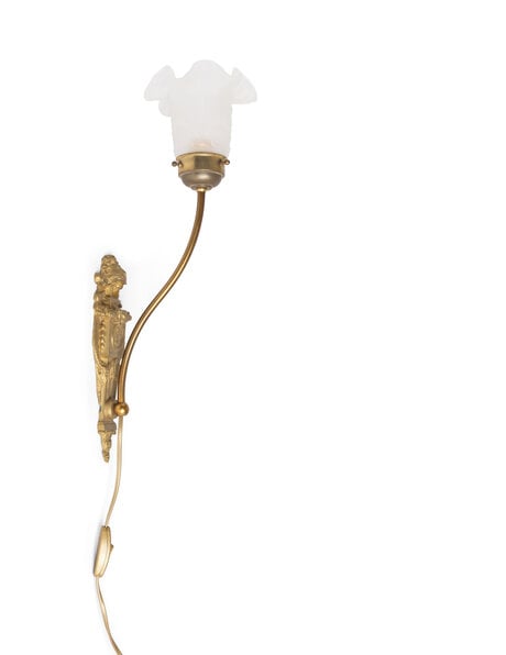 Classic wall lamp, long brass stem