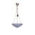 Art Deco hanglamp, blauw glazen schaal