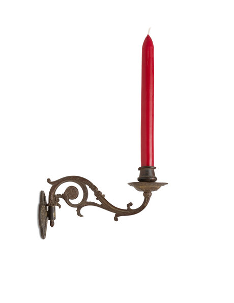 Antieke wandlamp, voor 1 echte kaars