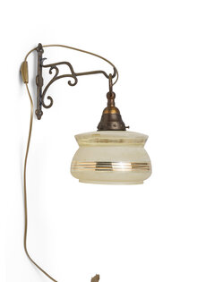 Classic Wall Lamp with Brownish Brass Curl, 1940s