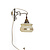 Brocante wall lamp, brown brass and glass