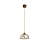 Small glass hanging lamp, clear brown glass shade