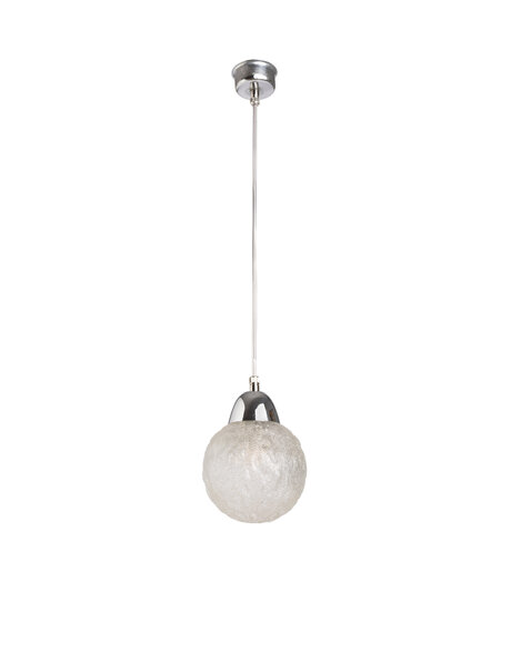 Small hanging lamp with bewerkt glass ball